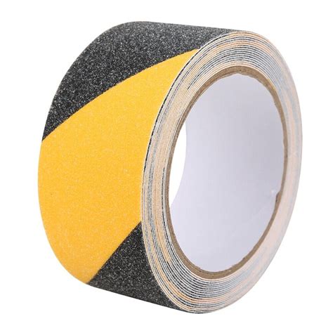 PVC Black Yellow Non Slip Tape Frosted Floor Warning Tapes 50mm X 5m