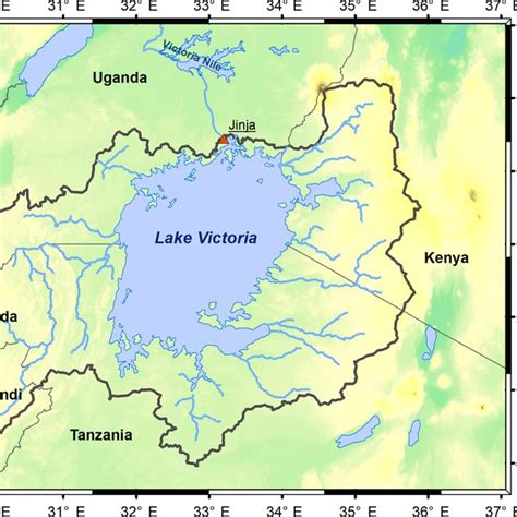 Map Of Lake Victoria And Its Basin With Surface Heights From The