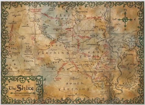 Heres Something Fun For Tolkien Fans A Map Of The Shire Middle