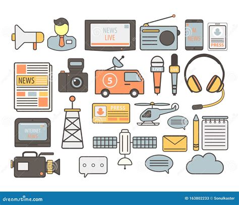 News Filming And Broadcast Equipment Mass Media And Journalism Stock