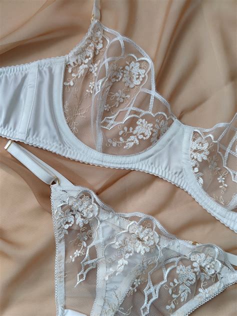 Milky White Lingerie Set Lingerie For Bride Lingerie Set Etsy