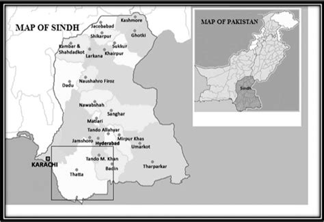 Map of Pakistan and map of Sindh (province of Pakistan). | Download ...