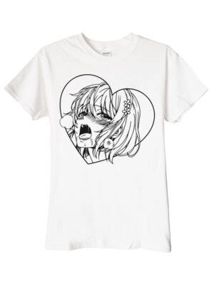 Hentai Corazon Stencil Anime Polera Blanca Hombre Poleradicto