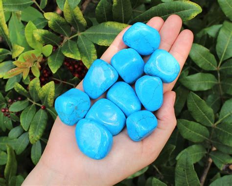 Blue Howlite Tumbled Stones Choose How Many Pieces Premium Quality A