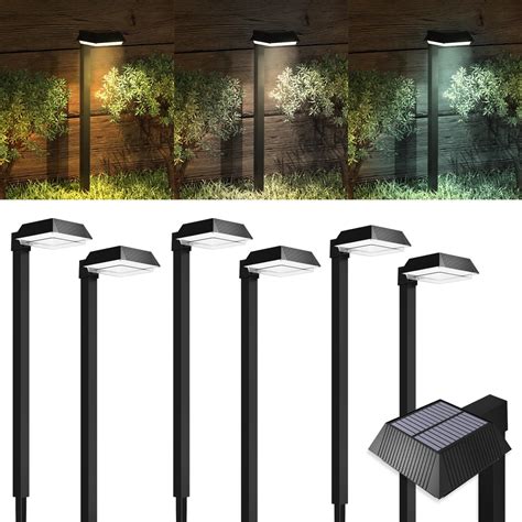 Sunco 6 Pack 2W Solar Sidewalk Dusk To Dawn Outdoor Backyard Walkway