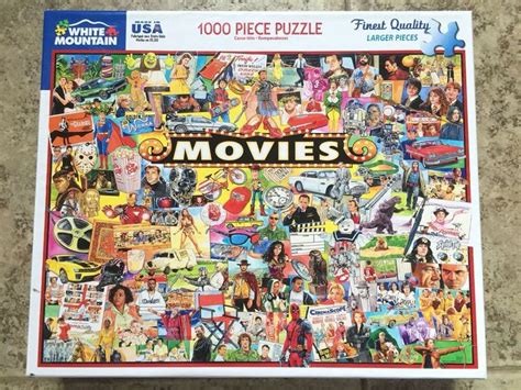 White Mountain Movies Collage Jigsaw Puzzle Complete 1000 Larger Pieces