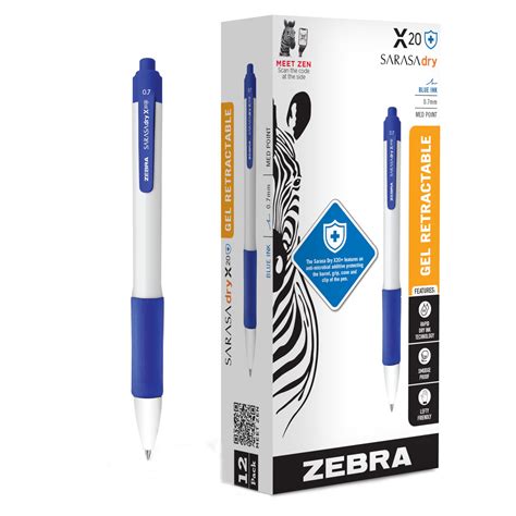 Zebra Sarasa Dry X20 Retractable Gel Pen With Anti Microbial Protection