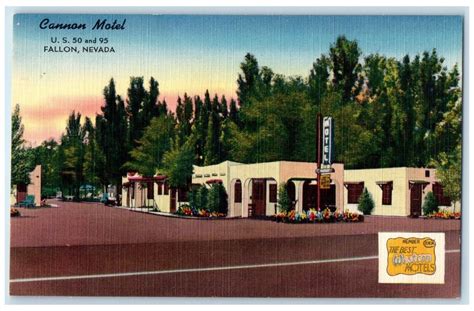 C1940 Cannon Motel Exterior Building Fallon Nevada Nv Vintage Postcard