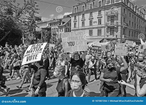 Ciudad De Zurich La Vida Negra Importa La Protesta Contra El Racismo