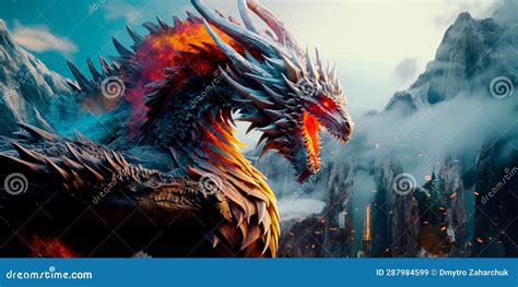 Giant Giant Fire Dragon Vs Ice Dragon