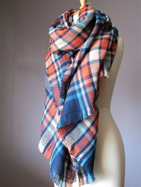 Tartan scarf plaid scarf blanket scarf oversized by ScarfObsession