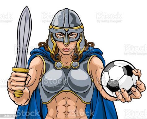 Viking Trojan Celtic Knight Soccer Warrior Woman Stock Illustration Download Image Now One