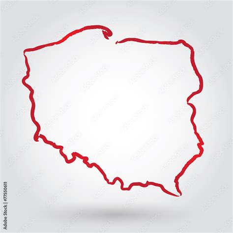 Naklejka Mapa Konturowa Polski Polska Mapa Polski