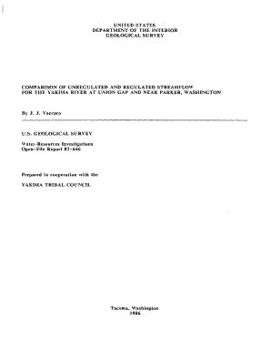 Fillable Online Pubs Usgs Comparison Of Unregulated And Regulated