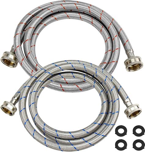 Amazon Pack Premium Stainless Steel Washing Machine Hoses Ft