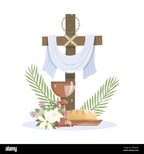 Holy Week Cross Crown Of Thorns The White Cloth Palm Sunday And