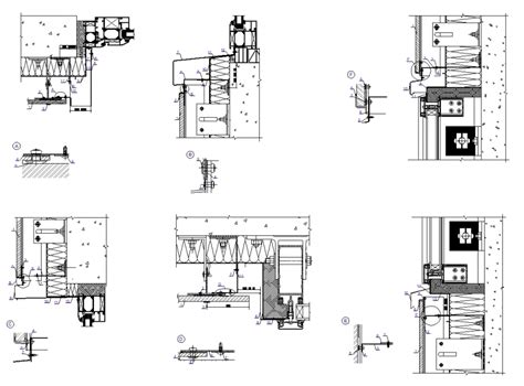 Sliding door sectional view with mechanism view dwg file