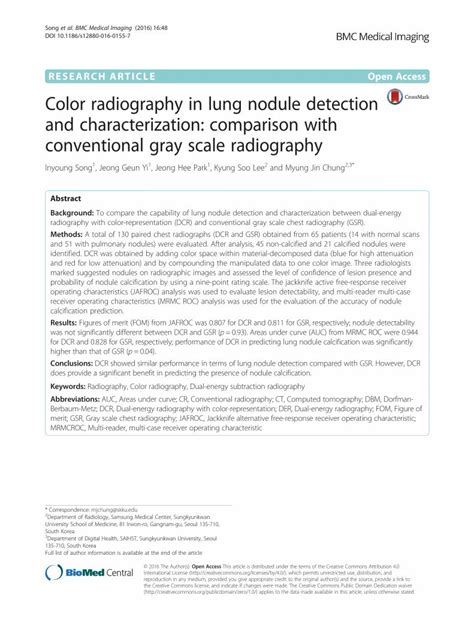 PDF Color Radiography In Lung Nodule Detection And PDFSLIDE NET