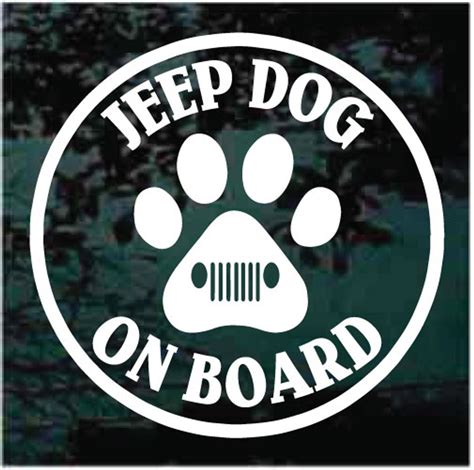 Jeep Dog On Board Decals & Stickers | Decal Junky