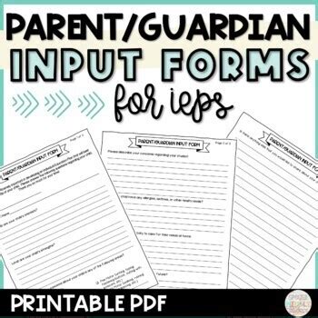 Iep Parent Guardian Input Digital And Printable Forms By Building On