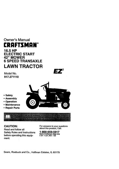 Craftsman Lt2000 Lawn Mower Parts Diagram