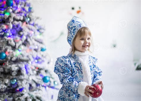 Beautiful little girl in snow maiden costume 51550908 Stock Photo at