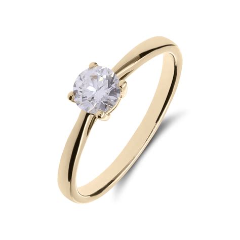 Karaat Geelgouden Solitair Ring Met Lab Grown Diamant Ct