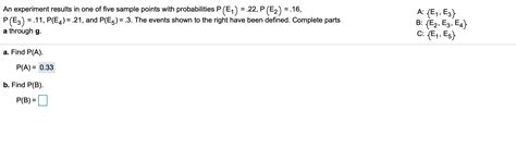 Solved An Experiment Results In One Of Five Sample Points Chegg