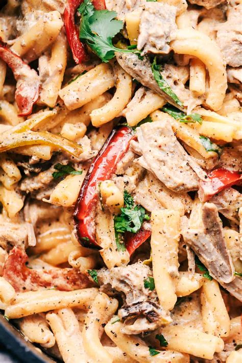 Creamy Pork Carnitas Pasta The Recipe Critic Leftover Pork Loin Recipes Leftover Pork