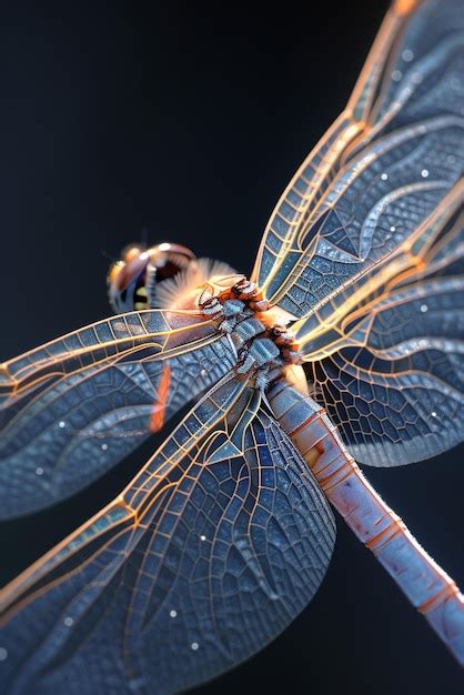 Premium Photo | Closeup of a dragonflys wings