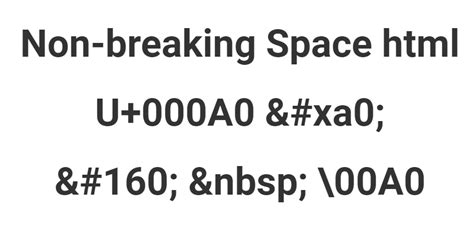 Non-breaking Space html - Psfont tk