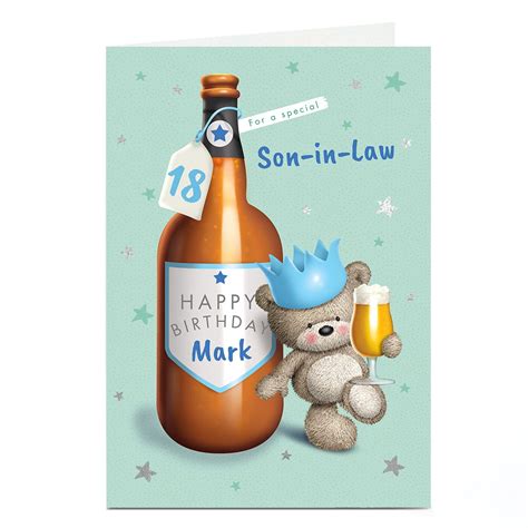 Buy Personalised Hugs Bear Birthday Card Beer Bottle For Gbp 1 79 Card Factory Uk