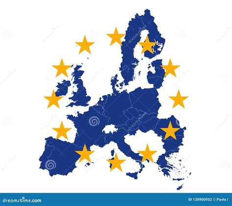 Vlag Van Europa Met Afdeling Van Land Europese Unie Vector Vector