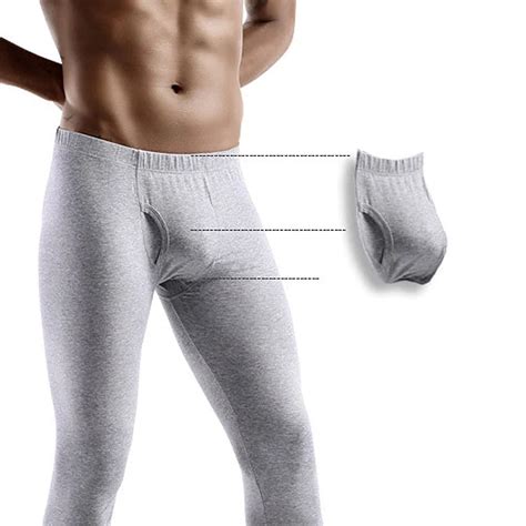 Brand Men Long Johns Tight Underwear Men Sexy U Convex Penis Pouch Leggings Gay Comfort Homewear
