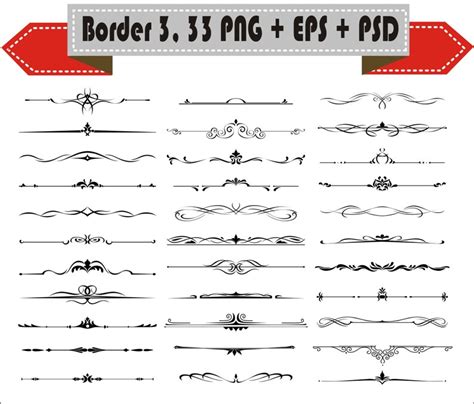 Border Vintage Corner Retro Vector Clipart Png Eps Set Digital Files