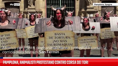 Pamplona Proteste Contro La Corsa Dei Tori Video Sky