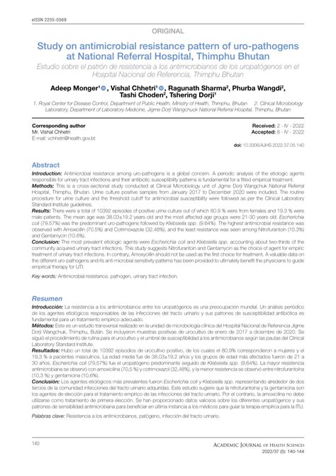 Pdf Study On Antimicrobial Resistance Pattern Of Uro Pathogens