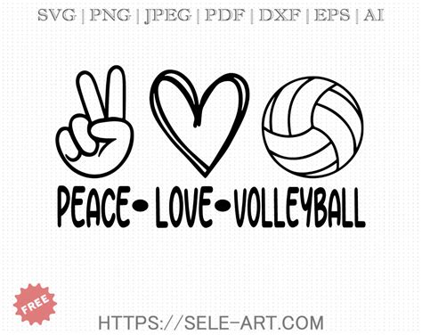 Materials Visual Arts Collage Love Volleyball Cut File Love Volleyball Clipart Love Volleyball