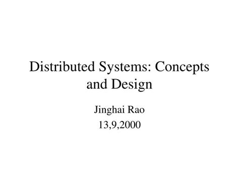 Ppt Distributed Systems Concepts And Design Powerpoint Presentation