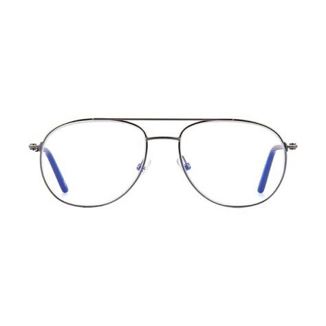 Mens Blue Light Blocker Optical Aviator Frame Dark Ruthenium Tom