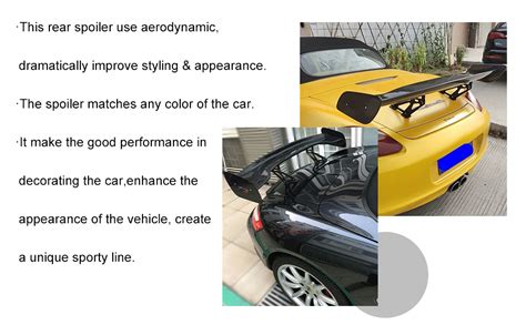 Acmex 47inch Universal Rear Spoiler Gt Style Abs Racing Spoiler Wing Lightweight