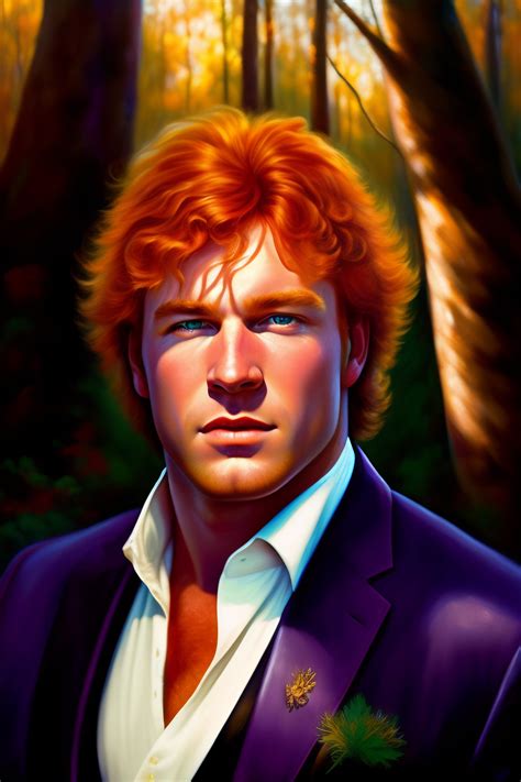 Lexica Romantic Portrait Of A Celtic Man In A Forest With Ruffled Blond Red Hair Violet Eyes