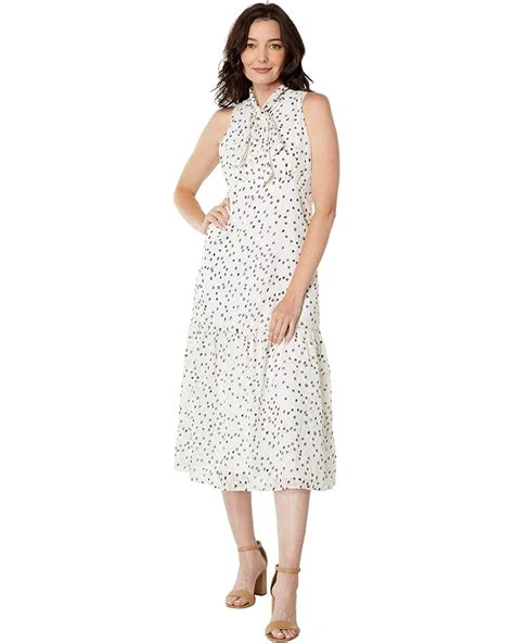 Maggy London Sleeveless Clip Dot Midi Dress 6pm