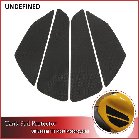 Universal Fuel Tank Traction Side Pad Motorcycle Rubber Decals Black