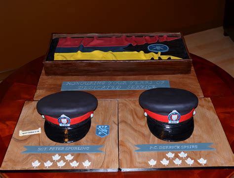 Police Retirement Cake Shadow Box Cake With Unit Pennant Customized