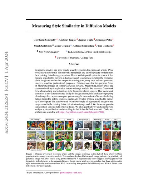 Measuring Style Similarity In Diffusion Models