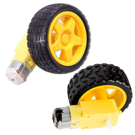 Arduino Smart Car Robot Plastic Tire Wheel With Dc V Gear Motor For