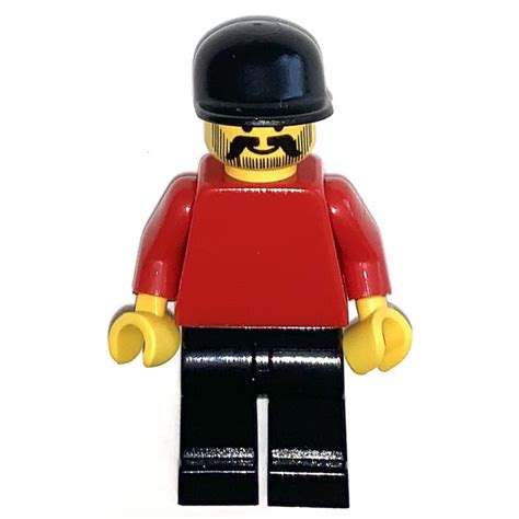 LEGO Sports Red Torso Black Cap Beard Minifigure Brick Owl LEGO