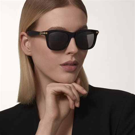 Cresw00628 Première De Cartier Sunglasses Black Acetate Grey Lenses Cartier