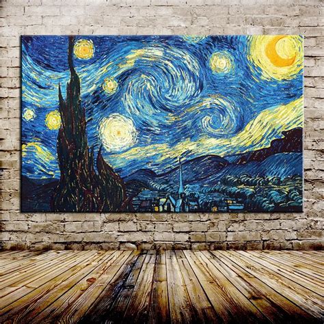 Noite Estrelada Vincent Van Gogh Reprodu O Handmade Pintura A Leo